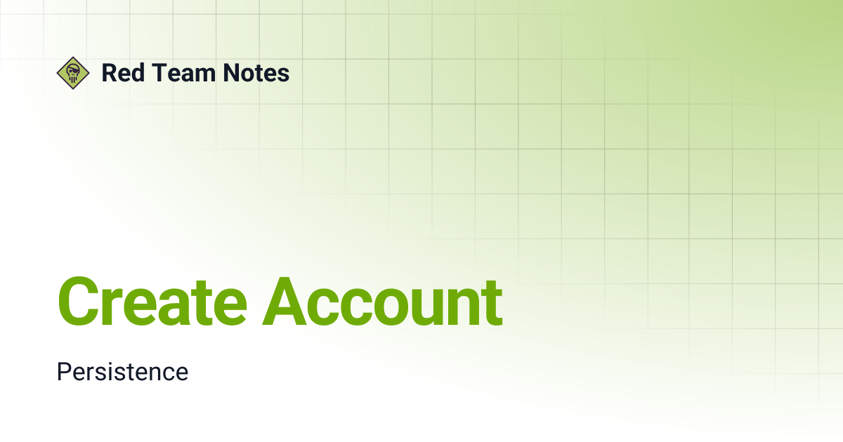 Create Account | Red Team Notes