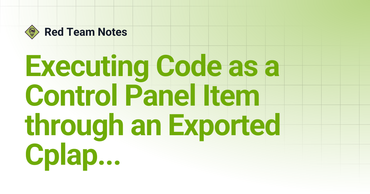 Executing Code as a Control Panel Item through an Exported Cplapplet ...